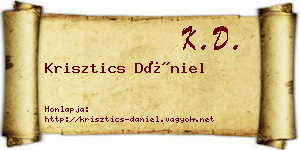 Krisztics Dániel névjegykártya